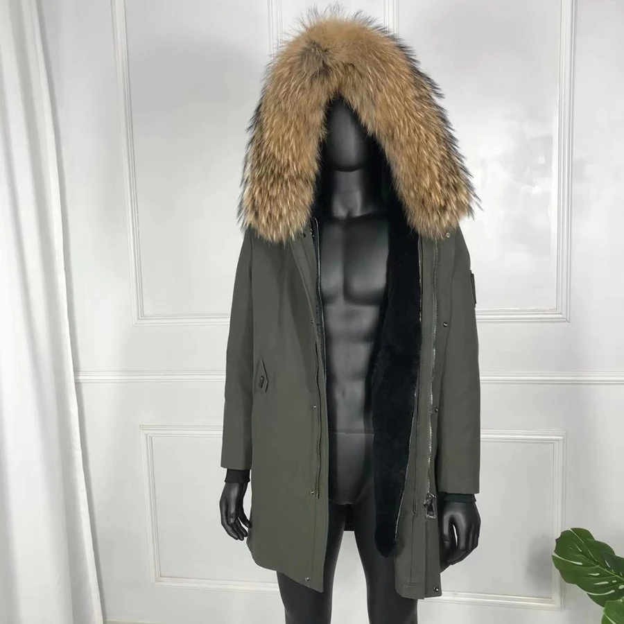 

men real fur parka