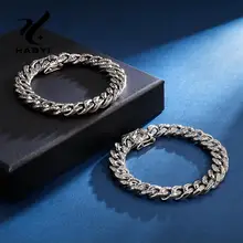 HAOYI мужские ремесленные браслеты кубинская цепочка из нержавеющей стали крутые для мальчиков мужские браслеты подарки мозаичный Циркон золотой браслет