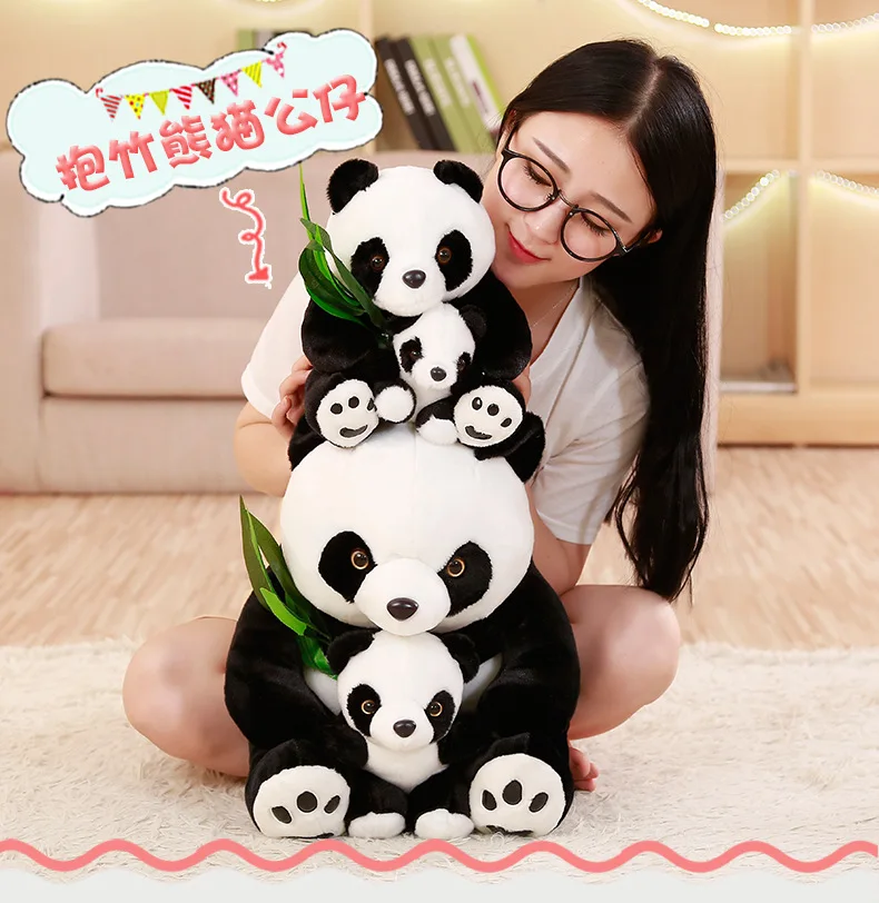 Креативная модель куклы-панды для мамы и ребенка, гигантская кукла-панда, игрушки для родителей и детей, плюшевые игрушки для женщин