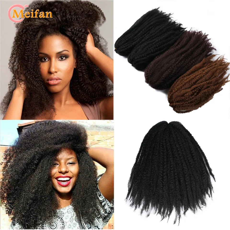 

MEIFAN Afro Kinky Twist Hair Crochet Braids Soft Braid Hair 18 inch Curly Crotchet Braiding Hair Headwear Hair Accessories