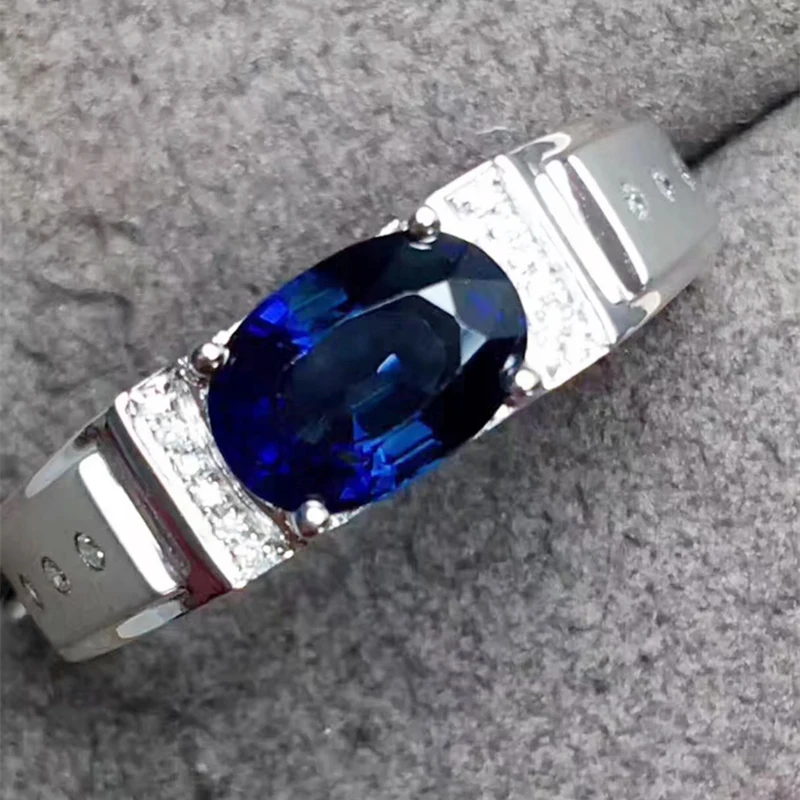 natural sapphire Мужское кольцо, натуральный настоящий сапфир или опал, кольца,, серебро 925 пробы, 1ct, драгоценный камень, хорошее ювелирное изделие R91275 - Цвет камня: natural sapphire