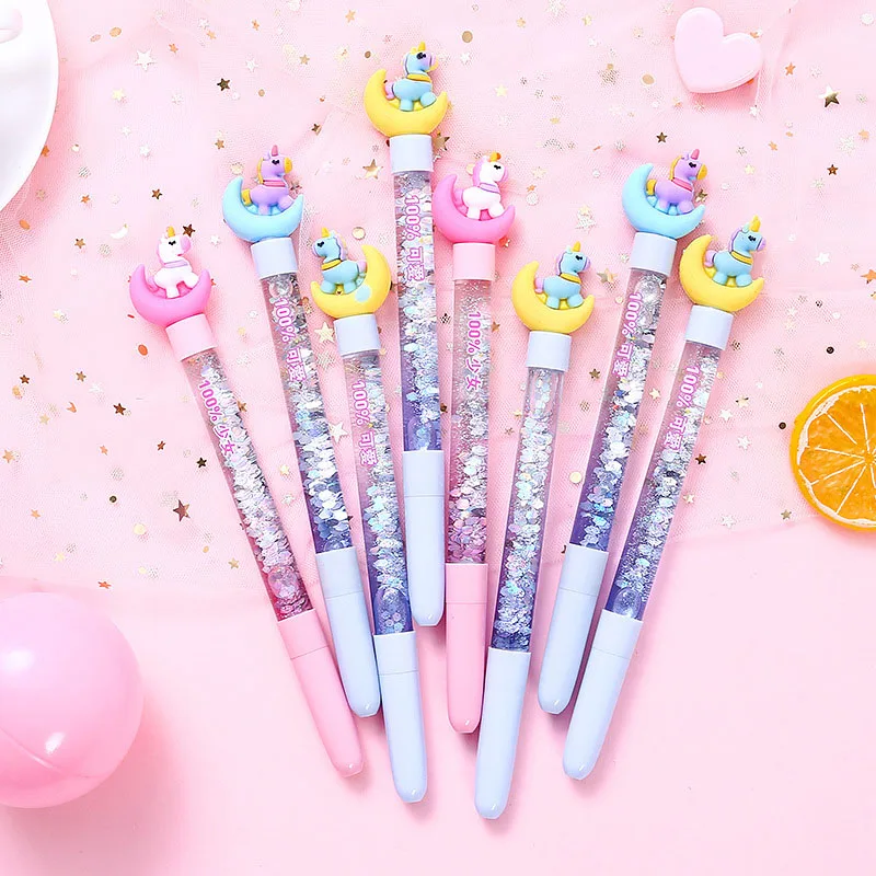 

1PC Cute Unicorn Flamingo Pen Kawaii Neutral Pens Giltter Gel Pens For Kids Girls Gift School Office Supplies Novelty Stationery