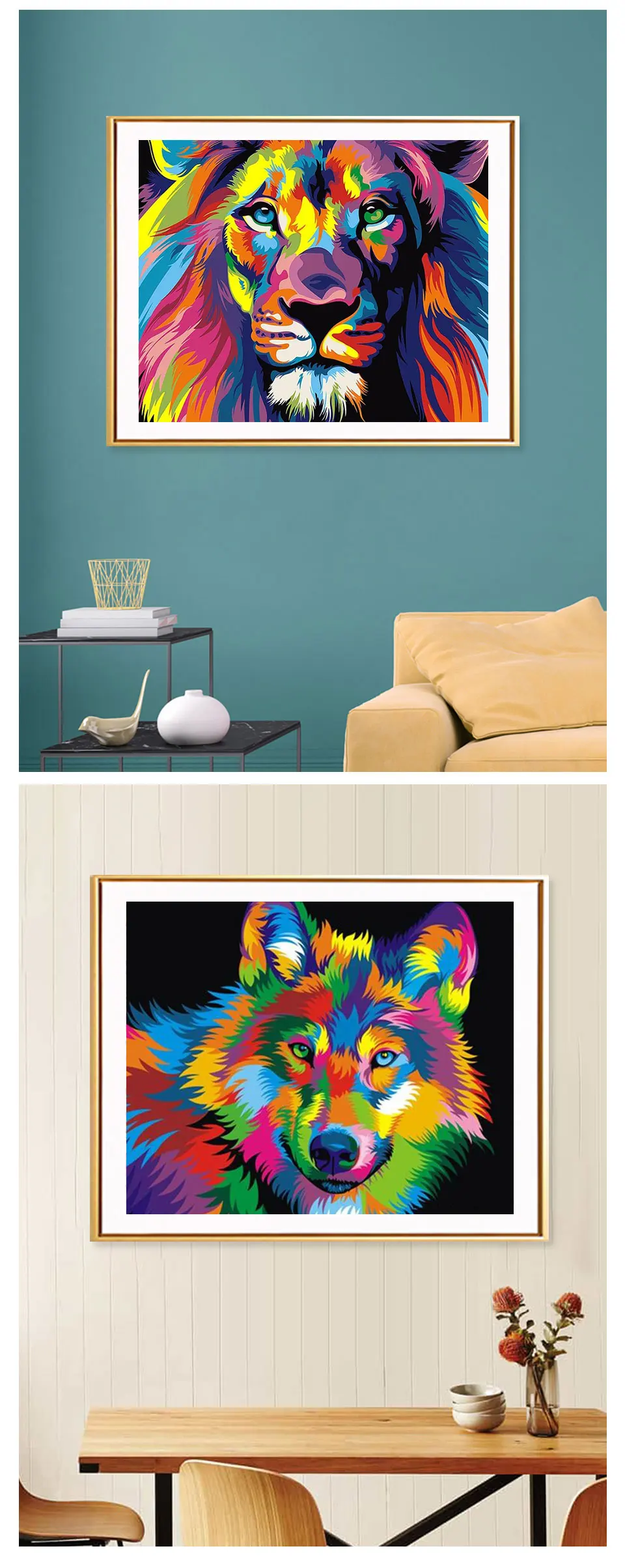 Алмазная картина 5D с животными, вышивка крестом, собака и кошка, сделай сам, алмазная вышивка, Тигр и лев, стразы, мозаичная картина, домашний декор, распродажа