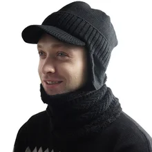 Новая мужская зимняя бархатная зимняя шапка, Мужская Толстая вязаная шапка с утиным язычком, молодежная хлопковая шапка с капюшоном