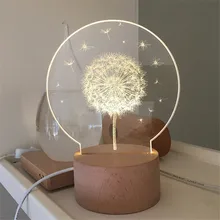 Ins 3d ночник креативный скандинавский Рождественский олень Рождественская елка merry-go-круглый Одуванчик луна лампа