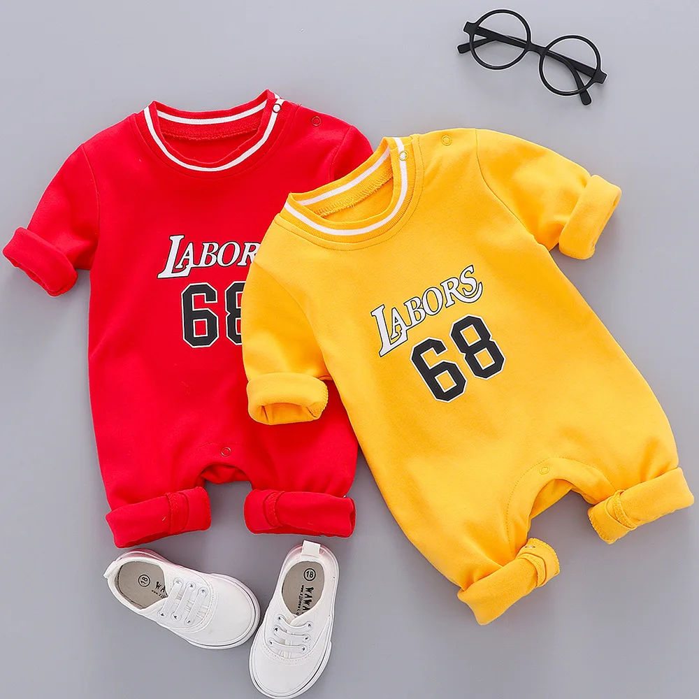 

Explosion baby spring and autumn tide long-sleeve digital print baby casual romper boys and girls newborn baby onesies