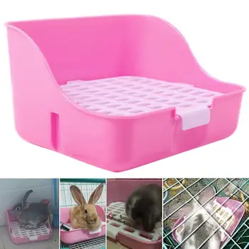 

Small Pets Hamster Rabbit Toilet Potty Trainer Fixable Cage Tray Litter Box Cage Ornament Fixable Detachable Rabbit Toilet Pott