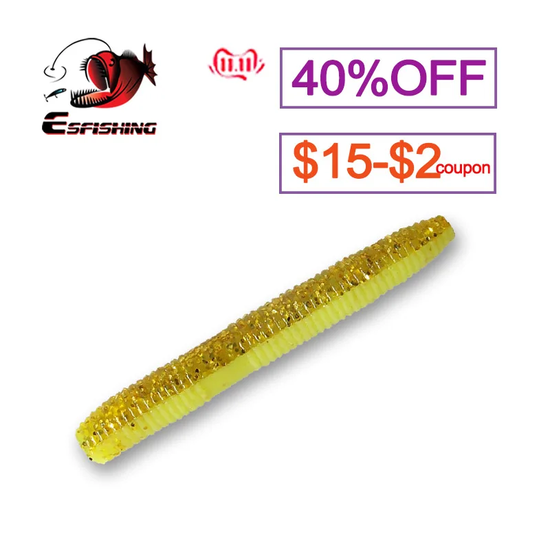 KESFISHING черви 10 шт (5 см)/1 6g YMCO палка 2 &quotприманки для ловли рыбы мягкие силиконовые