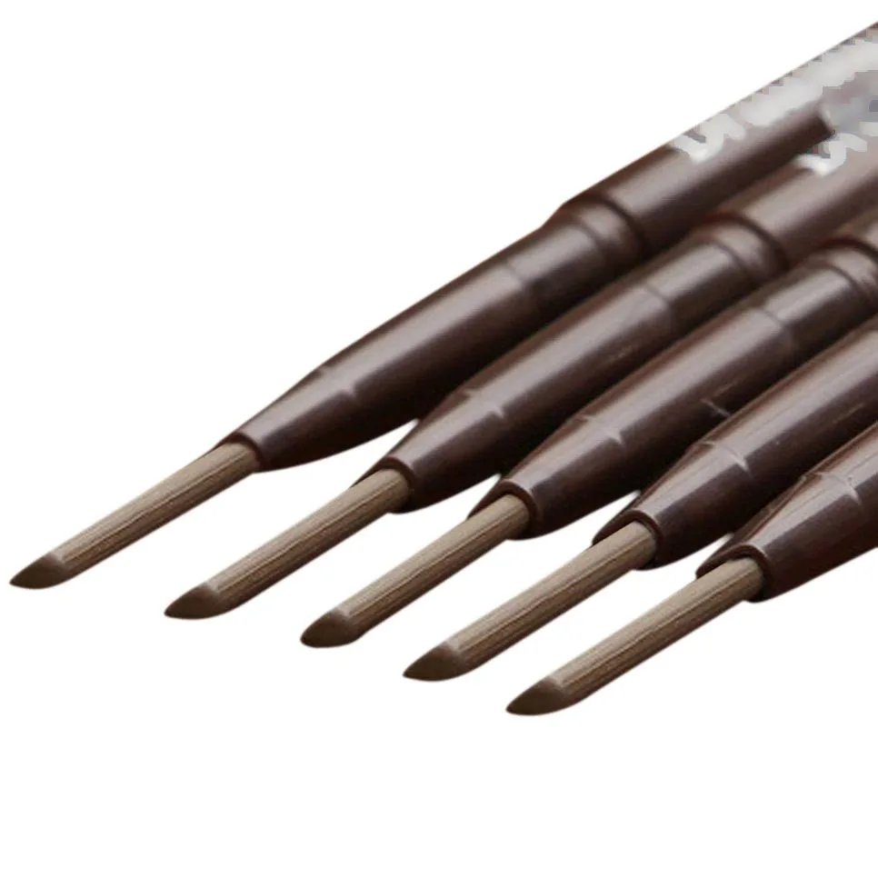4 цвета карандаш для бровей натуральный водонепроницаемый двуглавый автоматический карандаш для бровей кисти, косметический инструмент# Zer