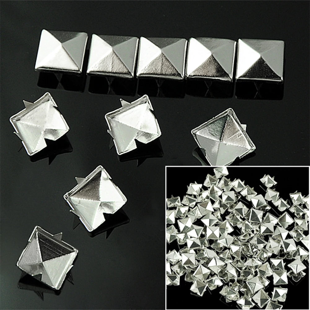 500pcs 4 Claw Pyramid Rivet Square Rivets Studs Spike Nailheads Leathercraft DIY For Clothes Bags Shoes Belt Apparel Accessories | Дом и сад