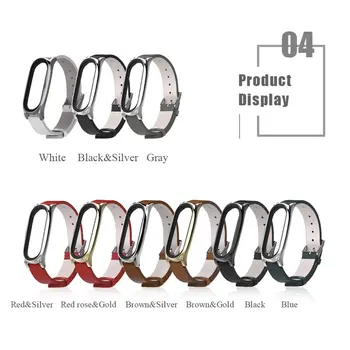 

Leather Watch Band Strap for Xiaomi Mi Band 3/4 Smart Watch Wristband Replacement Bracelet Watchband Pattern Horse Strap Mental