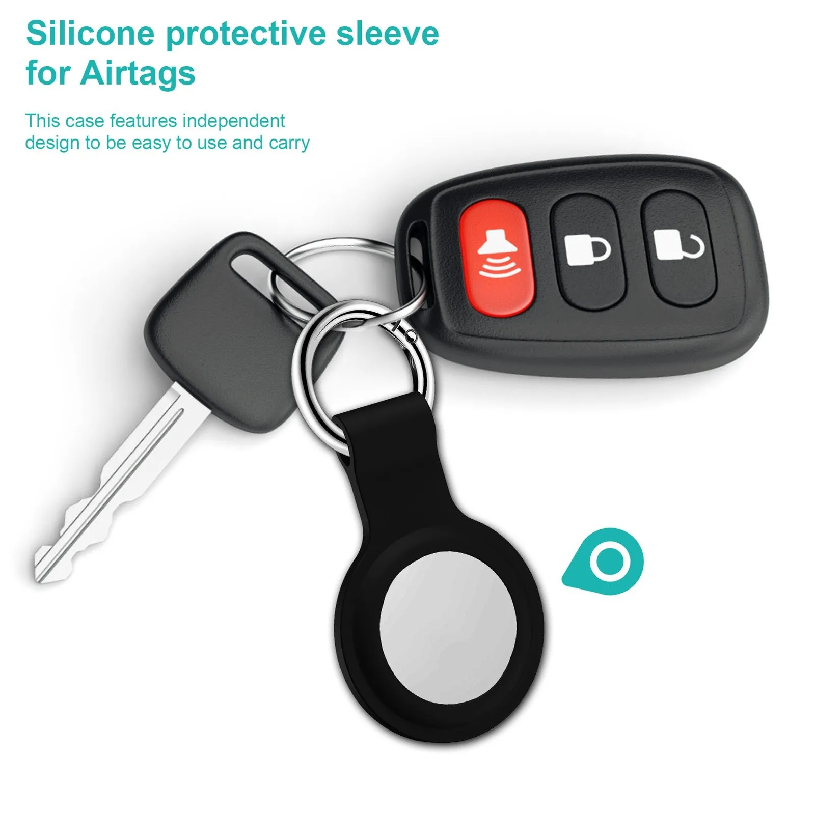 Original Liquid Silicone airtag case For Apple Airtag Portable keychain Bumper Case for apple airtags tracking device protective Cases