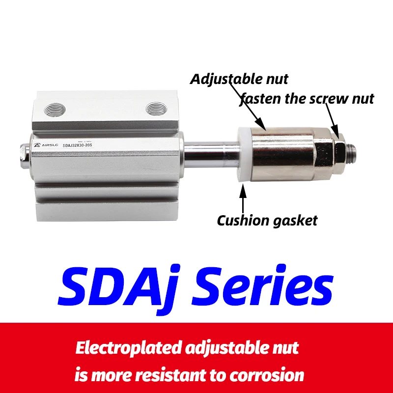 SDAJ SDAJ32 SDAJ40 X20X30X40X50X75X100 20 30 50 S B SB регулируемый ход пневматический цилиндр