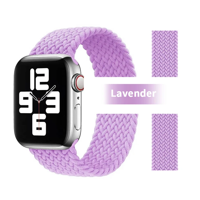 Pride Braided Solo Loop Band For Apple Watch Se Strap 44mm 40mm Elastic Wristband Bracelets 41mm 45mm Series 765432 42mm38mm 28 Lavender