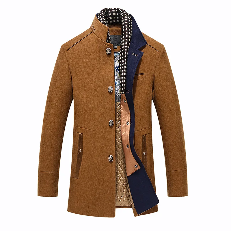 Camel color Высокое качество, шерстяное пальто, мужские пальто, верхнее пальто, мужские однобортные пальто, куртки, Новое поступление, зимнее шерстяное повседневное манто Homme - Цвет: Camel color