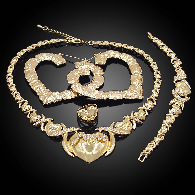 BLINGWORLD Stainless Steel 'I Love You' Hugs & Kisses XO Jewelry Set - Necklace & Bracelet