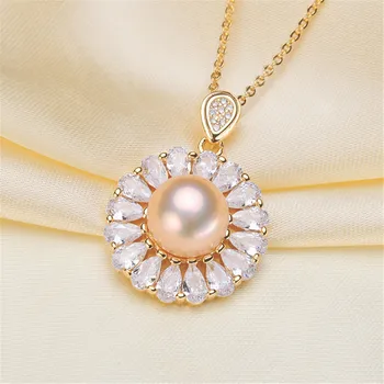 

Pendant Mount Pearl Accessories 925 sterling silver pendant of the same design Jewelry DIY No Pearl 2019D056