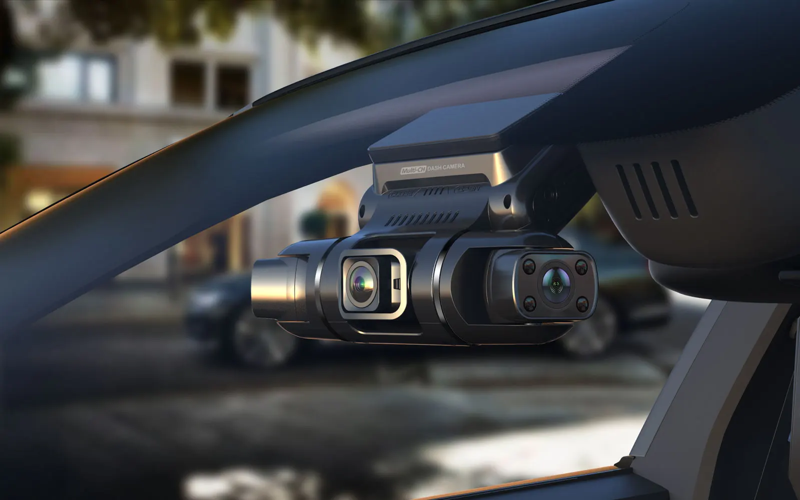 3 Lens 1080P+1080P+1080P Car DVR 3 Channel Inch LCD Dash Cam 8 Infrared Light Super Night Vision Car Camera WIFI/WDR/170˚/ADAS