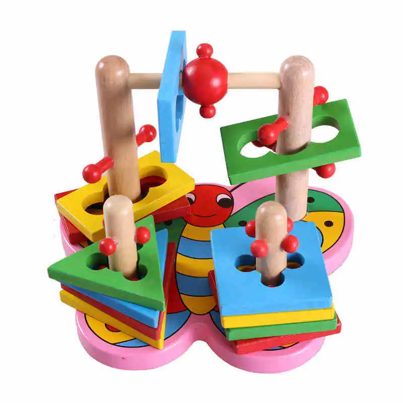 

Youdele er tong tao Column Building Blocks Wooden zhi hui pan Baby Shape Cognitive Matching Educational Toy 0-3-Year-Old