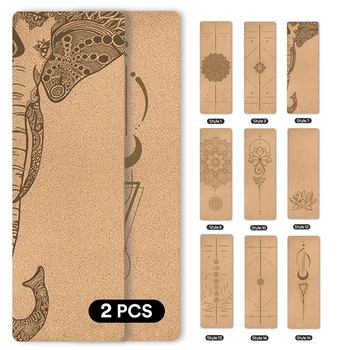 

2 Pieces Yoga Mat Activity Crawling Fitness Natural Cork Pilates Sport Gymnastics Pad for Beginner Environmental Fitness Gymnas