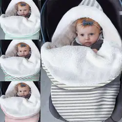 2019 спальный мешок в полоску для новорожденного ребенка мягкий удобный ягненок бархат пеленать для завёртывания для пеленания одеяло