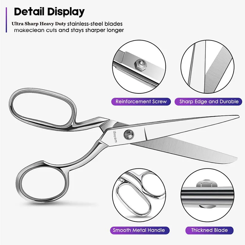 Stainless Steel Scissors Metal Scissors  Poultry Kitchen Chicken Bone Scissor with Safe Lock Cutter Cook Tool Shear Cut Scissors