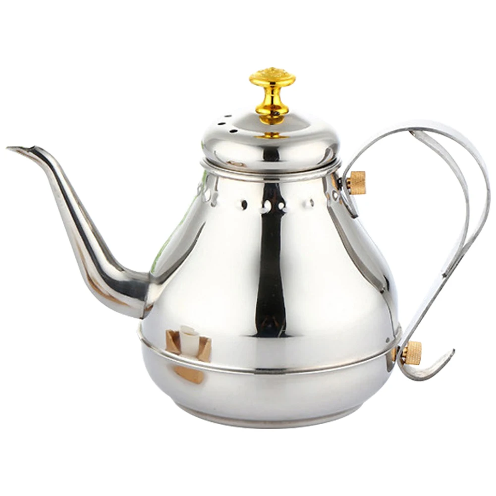 1.2L Чайник для питья, не магнитный, нержавеющая сталь, Дворцовый фильтр, винтажный, для дома, офиса, Перколятор, плита, топ, маленькая розетка, кофейник - Цвет: 1.2L