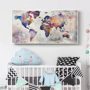 

HUACAN DIY Diamond Painting World Map Mosaic New Arrival Embroidery Landscape Sale Home Decor Diamond Art