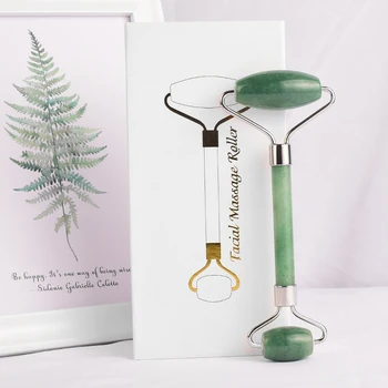 

Facial Massage Roller Plate Double/Single Heads Jade Stone Massager Eye Face Neck Thin Lift Relax Slimming Tools