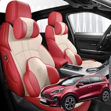 Nappa Leather 5 seats Car seat covers For sportage 2007 2008 2009 2010 2011 2012 2013 2014 2015 2016 2017 2018 2020 accessories