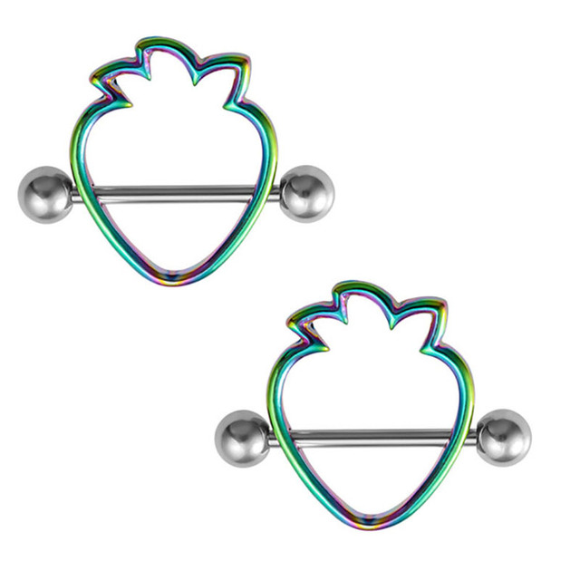 Rabbit Nipple Ring Piercing Barbell Shield Bar Rings Surgical Steel Sexy Adult Game for Women Breast Body Jewelry Gift 14G