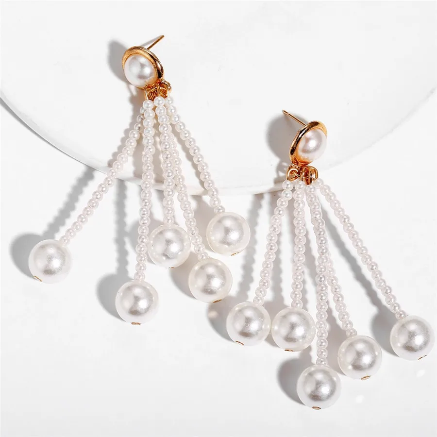 Новые Модные Классические жемчужные серьги-кольца для женщин девушек уникальные преувеличенные большие серьги минималистичные элегантные свадебные украшения подарок