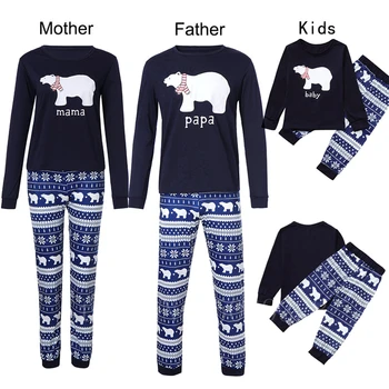 

Mom and Daughter Matching Clothes Christmas Family Look Clothing Set Beer Print Mother Father Son Pajapam Sleepwear Xmas Costume