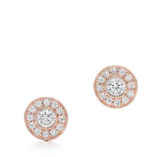 

YTF80 925 Silver Creative Round Earrings with Zircon Inserted High-quality Lady's Ear Nails