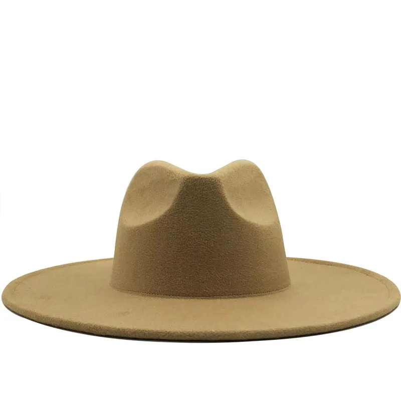 2021 New Classical Wide Brim Fedora Hat for Men Women Winter Derby Wedding Church Jazz Hats 9.5CM | Аксессуары для одежды