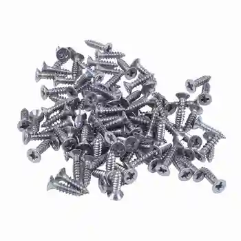 

100x Stainless Steel Flat Head Phillips Self-Tapping Screw 12xm Silver