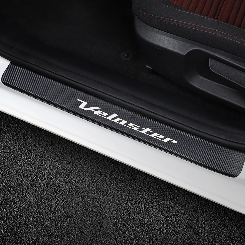 

For Hyundai Veloster 4PCS Carbon Fiber Film Anti-Scratch Protector Car Door Sill Sticker Auto Plate Decal Car Tuning Accessories