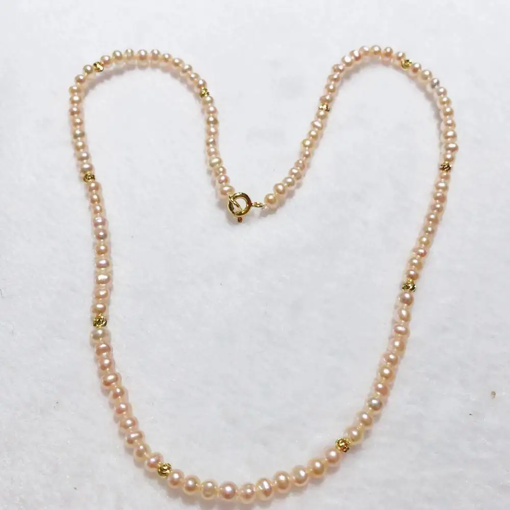 Новая мода простое мини натуральное пресноводное жемчужное ожерелье 5-6 мм застежка из стерлингового серебра 925 пробы - Окраска металла: 4-5MM A