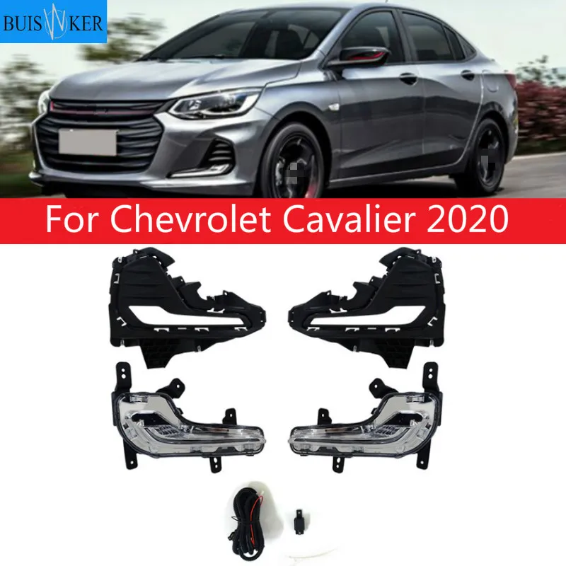 

1 Set For Chevrolet Cavalier 2020 Daytime Running Lights Turn Signal Fog Lamp Cover 12V ABS LED DRL Car Styling