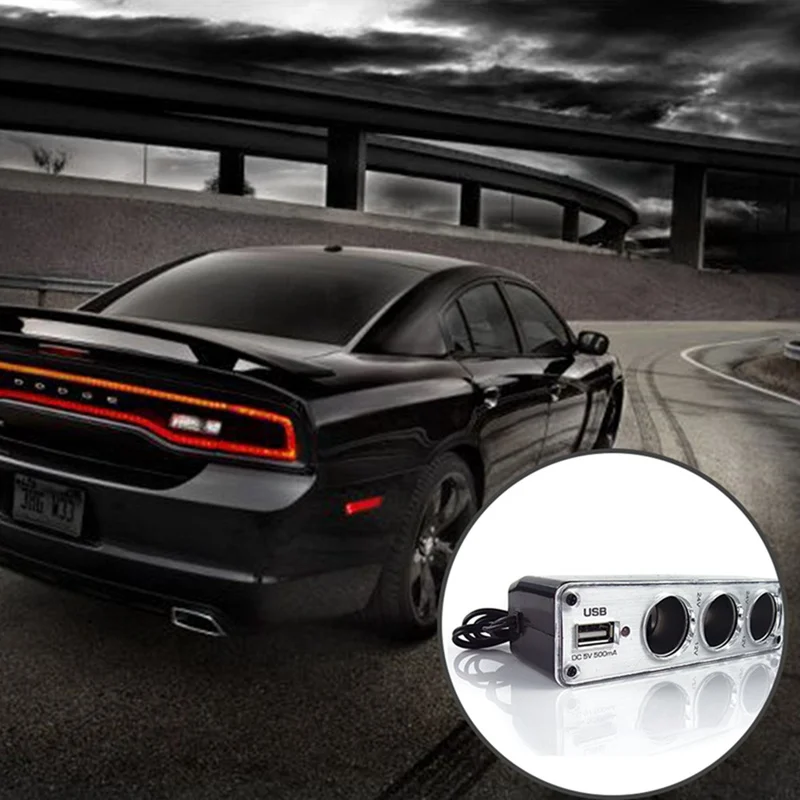 Автомобильное зарядное устройство авто порт адаптер с USB пористый конвертер Универсальный тащить три розетка для автомобильного прикуривателя