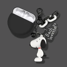 for huawei freebuds3 case Silicone Cas cartoon Charlie Brown Dog Keychain Wireless Bluetooth Headset Charging Box for freebuds3