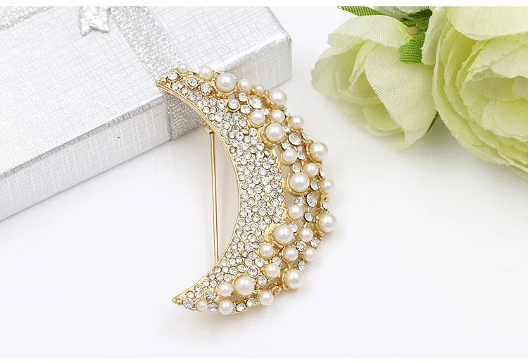 Gedi Amass Creative-Brooch Women's Sweater Chain Moon Lettered Simple Alloy Corsage Accessories