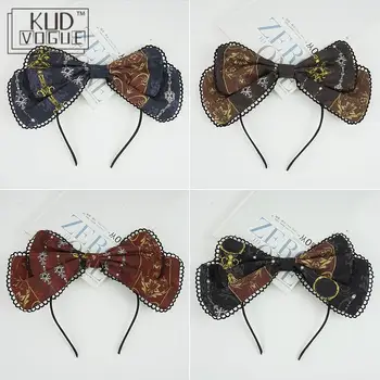 

Gothic Style Victorian Lolita Headband Vintage Gorgerous Double Layer Lace Cute Bow Classic Princess Headwear Cosplay For Women