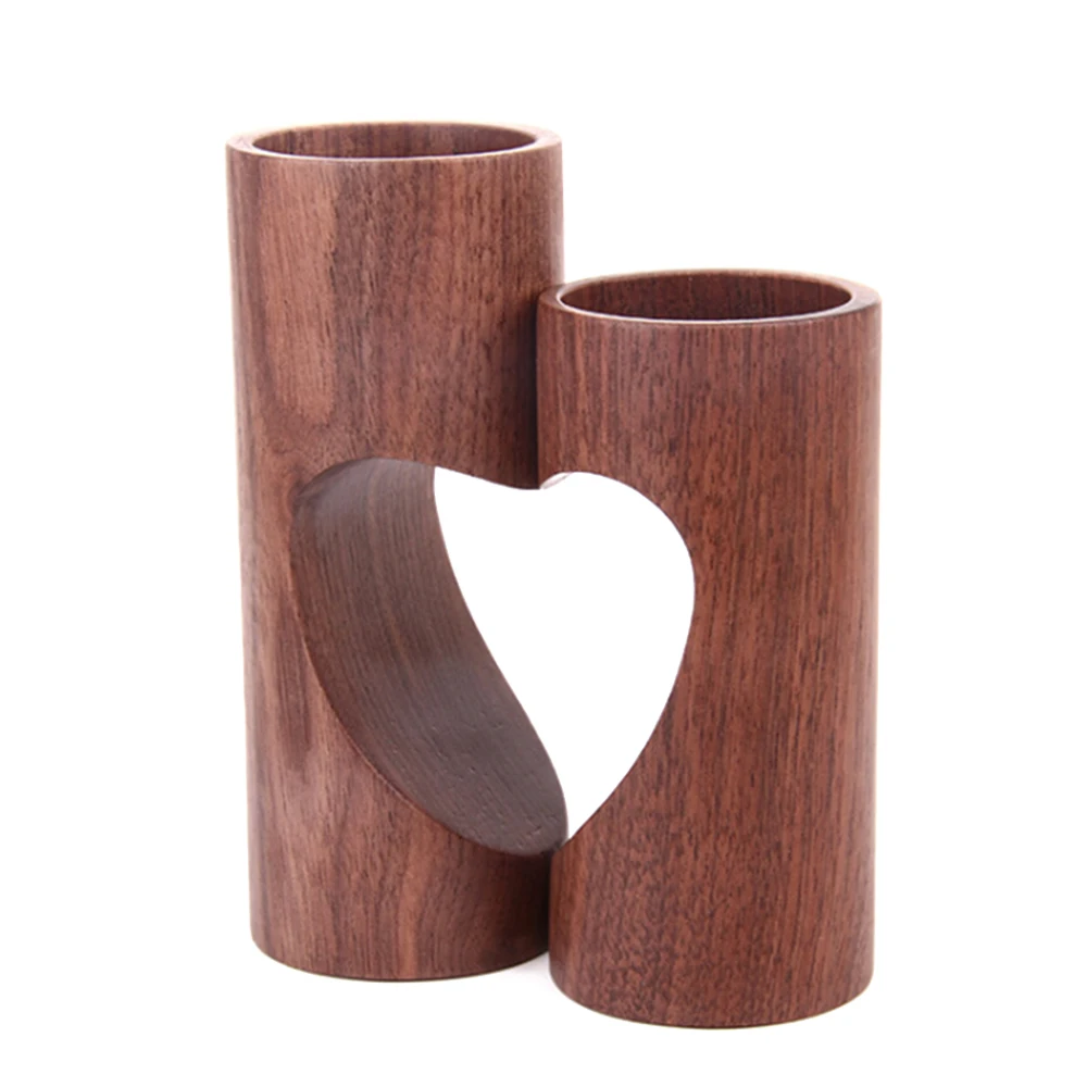 2 шт. простой деревянный чайный светильник в форме сердца подсвечники для