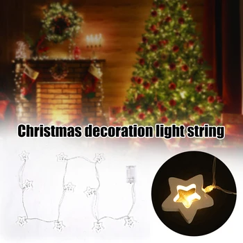 

Newly Wooden Pointed Star Lights String Pendant Christmas Tree Wedding Decoration Indoor Outdoor Ornament TE889
