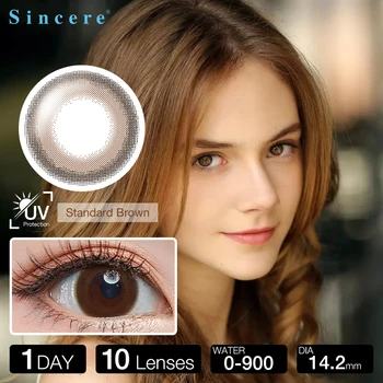 

10 lenses/pairs Citrus Brown Contact Lenses 0-900 diopter for eye Beautiful Pupil Eye Cosmetic Soft Contact Lenses Day throw