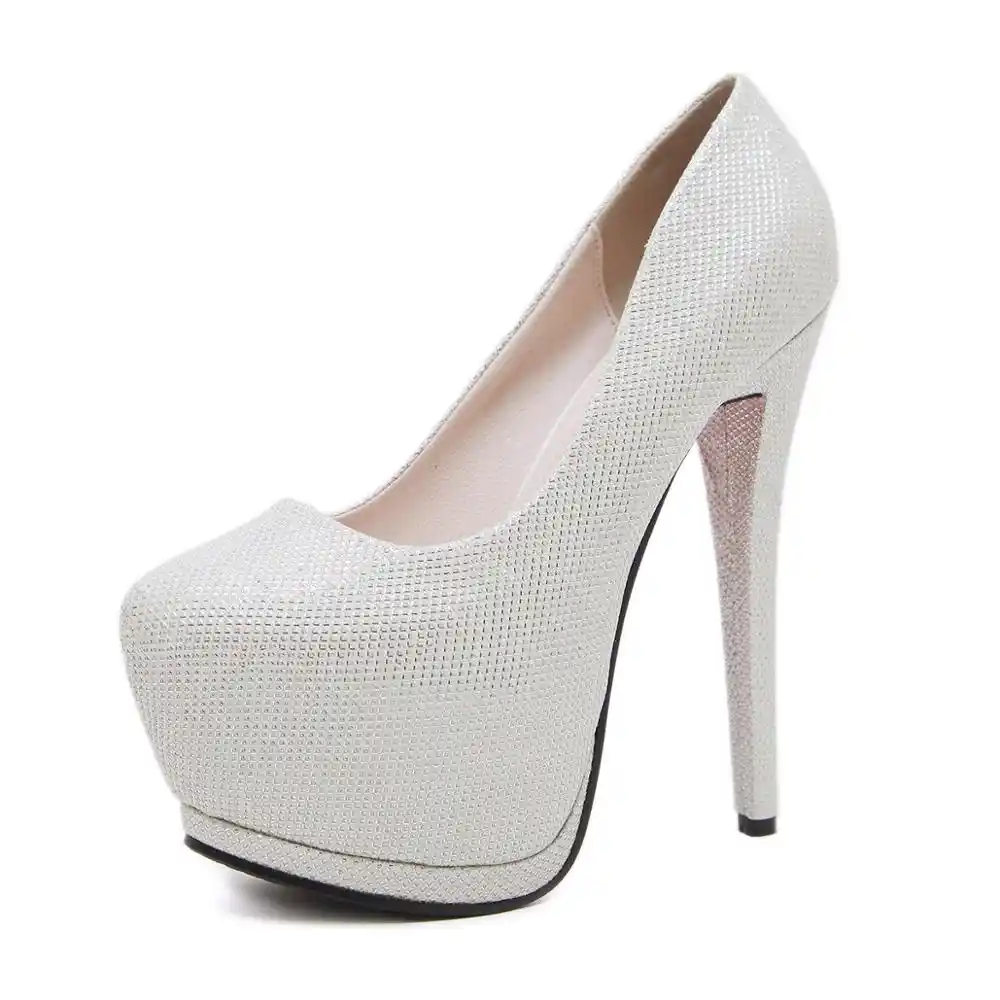 black sequin platform heels