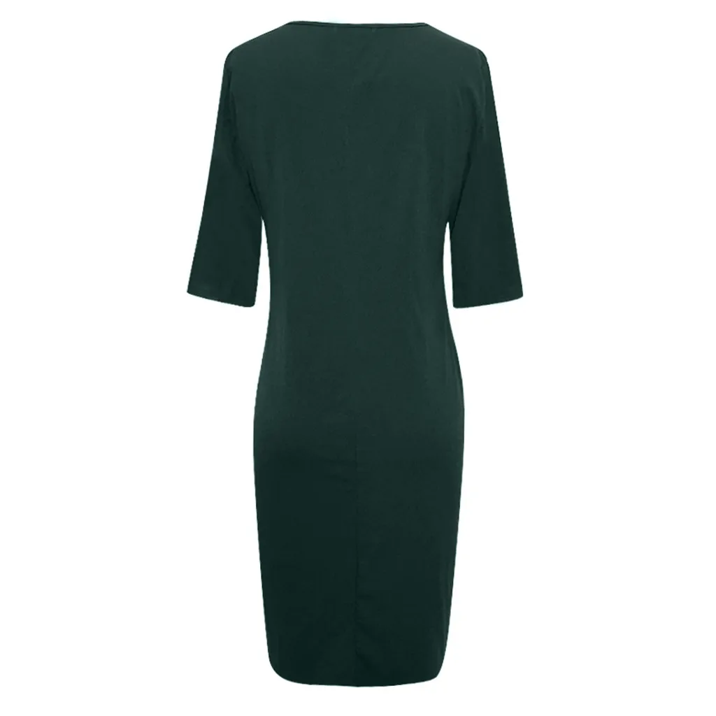 Женское платье vestidos de verano vestido vadim ropa mujer платья vestidos verano mujer Новые повседневные однотонные L-6XL с длинным рукавом Z4