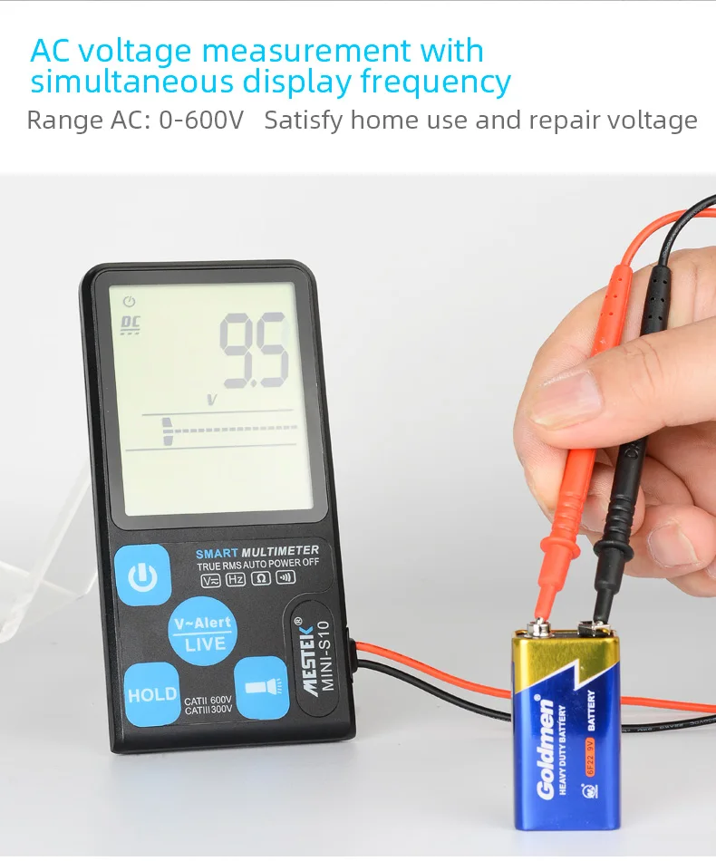 MESTEK ультра-Портативный цифровой мультиметр с большим 3,5 дюймов ЖК-дисплей 3 он-лайн Дисплей вольтметр переменного тока в постоянный Напряжение бесконтактная проверка напряжения переменного сопротивления Ом Гц Тестер