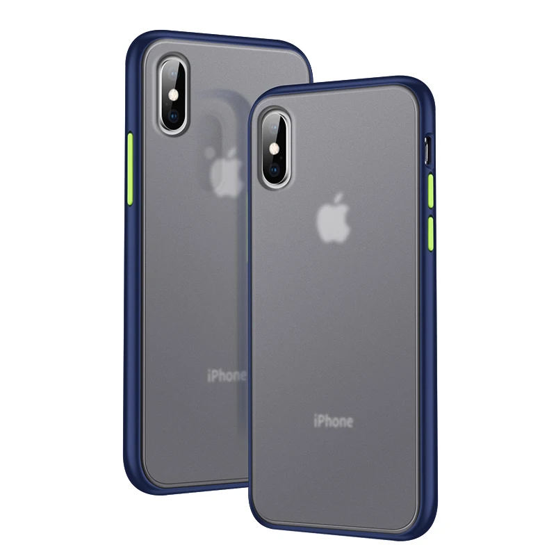 Приятная для кожи сенсорная кнопка Матовый ТПУ + PC чехол iPhone 6 6S 7 8 Plus милый задняя